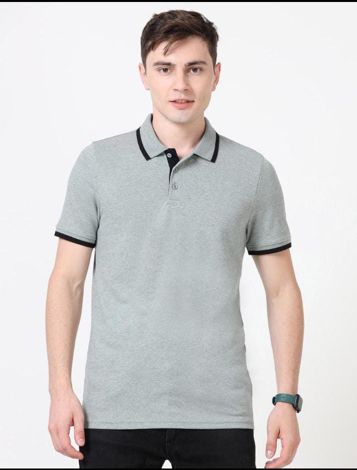 Puma Ess Polo Grey With Black Tipping